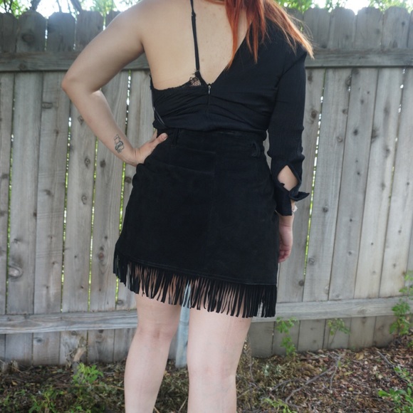 Cache real leather fringe skirt - Picture 9 of 12
